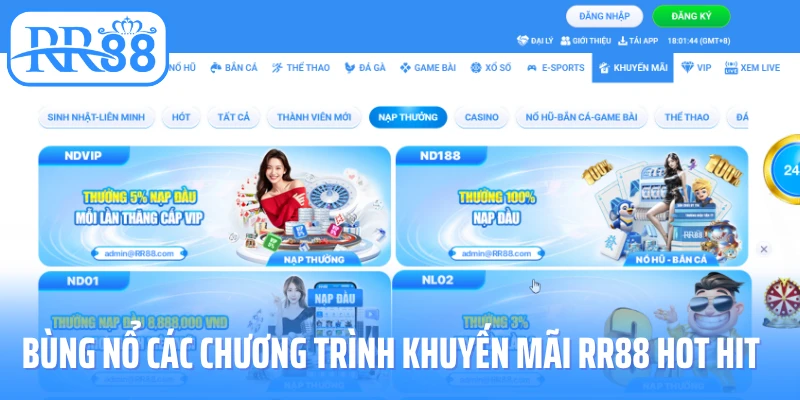 Bùng nổ các chương trình khuyến mãi RR88 hot hit